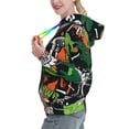 thumbnail image 2 of Fotbe Dinosaur Skeleton Pattern Womens Long Sleeve Hoodie, Pullover Hooded Sweatshirt, Kangaroo Pocket Hoodie with Eye-catching Drawstrings-Small, 2 of 7