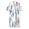 thumbnail image 4 of QUNYINEY Graphic Casual Dresses for Women Mini Short Sleeve Summer Cold Shoulder Shift Dress Beach V Neck Loose Fit Blue Dresses, 4 of 6