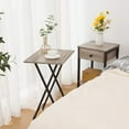 thumbnail image 4 of HOOBRO Set of 4 Folding TV Tray Tables with Storage Rack Industrial Side Table Foldable Snack Table Bedroom Living Room BG50BZ01, 4 of 6