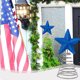 thumbnail image 5 of Adorno de árbol de estrellas del Día de la Independencia | Metal hueco irrompible rojo azul plata | Decoración del árbol navideño para el 4 de julio | Decoración patriótica festiva | 8.6x3.7, 5 of 7