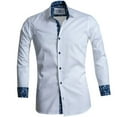 thumbnail image 2 of Mens Slim Fit Designer Dress Shirt - tailored Cotton Shirts for Work, Small, 2 of 2
