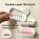 thumbnail image 5 of Double Layer Soap Dish Vacuum Suction Cup Soap Holder With Drain Soap Saver Tray Bar, 5 of 5