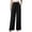 Black, variant on Bloomae Womens Wide Leg Linen Pants Summer Casual Button Decor Baggy Elastic High Waisted Palazzo Beach Vacation Slacks Trousers with Pockets White XL