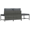 thumbnail image 4 of vidaXL 3 Piece Garden Sofa Set with Cushions Grey Poly Rattan, 4 of 4