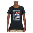 thumbnail image 2 of Wild Bobby Mustang Ford Classics Cars and Trucks Women Graphic Tee, Black, Large, 2 of 6