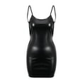 thumbnail image 6 of Gvmfive Women Faux Leather Party Dress Sleeveless Backless Bodycon Mini Dress, 6 of 8