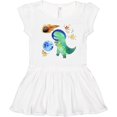 thumbnail image 3 of Inktastic Tyrannosaurus Rex vs. Meteor Fun Space Dinosaur Girls Toddler Dress, 3 of 5