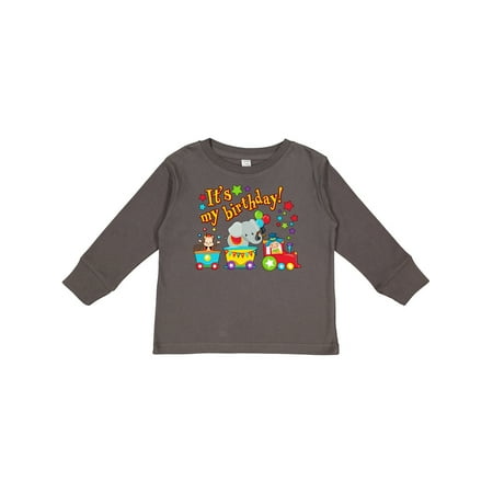 

Inktastic Its My Birthday- Circus Train Monkey Elephant Clown Gift Toddler Boy or Toddler Girl Long Sleeve T-Shirt
