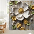 thumbnail image 5 of Tarmeek Floral Print Shower Curtain 90x180cm Polyester Waterproof Quick Dry for Bathroom Bathtub Hotel Spa Style, 5 of 7