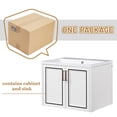 thumbnail image 6 of 24" Wall Mounted Bathroom Vanity with Ceramic Basin, Two Shutter Doors, Solid Wood & MDF Board, White (One Package), 6 of 9
