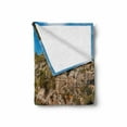 thumbnail image 2 of Nature Soft Flannel Fleece Blanket, Small Yacht Floating in Sea Majorca Spain Rocky Hills Forest Trees Scenic View, Cozy Plush for Indoor and Outdoor Use, 70" x 90", Green Aqua Blue, by Ambesonne, 2 of 6