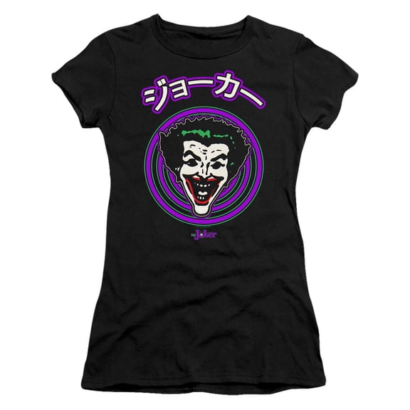 Batman Face Spiral S/S Junior Women's T-Shirt Sheer Black