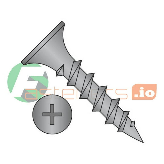 #6 x 2 1/2" Coarse Drywall Screws / Phillips / Bugle Head / Steel / Black Phosphate (Quantity: 3,000 pcs)