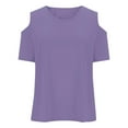 thumbnail image 6 of Povozer Girls Short Sleeve T Shirts Girls Pleated Oversized T Shirts Kids Summer Short Sleeve Crewneck Casual Tops Tees for 7-8 Years,Purple, 6 of 6