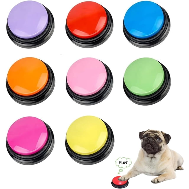 Voice Recording Button 30 Second Record Playback Pet Training Buzzer Funny Gag Gift 8 Pack