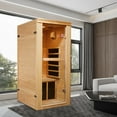 thumbnail image 6 of Far Infrared Sauna with 5 Resin Heating Plates, Home Sauna with Bluetooth Music Player, Ambient Light and Sole Control, 2.7’ x 2.3’ x 5.2’, 6 of 6