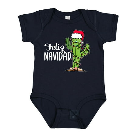 

Inktastic Feliz Navidad Christmas Cactus in Santa Hat Gift Baby Boy or Baby Girl Bodysuit