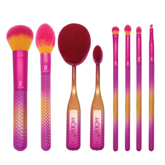 Moda Brush Sunset Prismatic Full Face 8pc Makeup Brush Kit