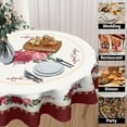 thumbnail image 4 of Vintage Floral Round Tablecloth 60 Inch Valentines Day Tablecloth Red White Elegant Rose Flower Table Cloth Mothers Day Farmhouse Washable Polyester Table Cover For Kitchen Dining Room Party Decor, 4 of 6