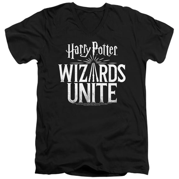 Harry Potter Wizards Unite Wizards Unite Logo S/S Adult V-Neck 30/1 T-Shirt Black