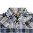 thumbnail image 4 of Coevals Club Men's Western Shirt Cowboy Plaid Country Pearl Snap Button Long Sleeve Two Pockets Work Shirts 13 Light Gray Navy Medium, 4 of 7