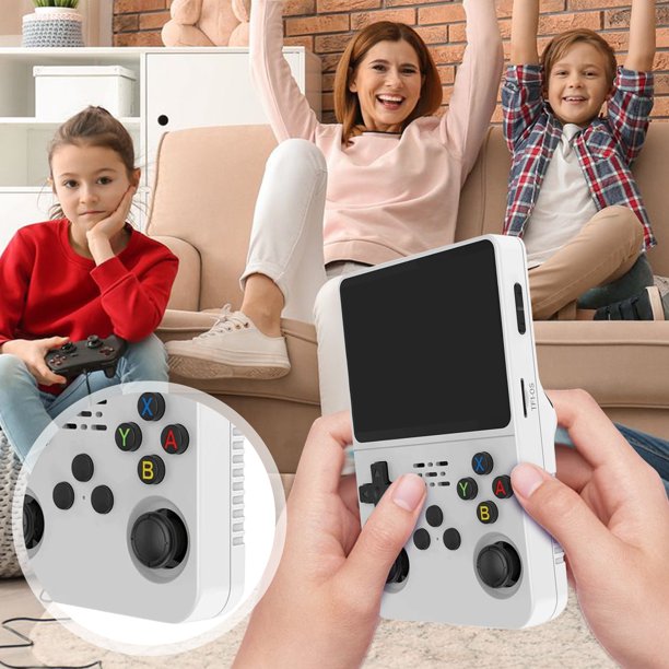 X6 Reproductor de videojuegos clásico Sistema Linux Regalo para niños con pantalla IPS de 35 pulgadas 64G