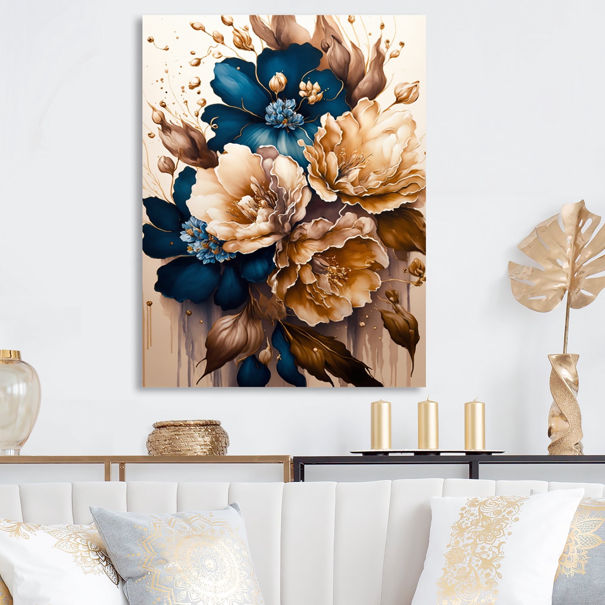 Designart Brown Blossoming Gladiolus Canvas Wall Art