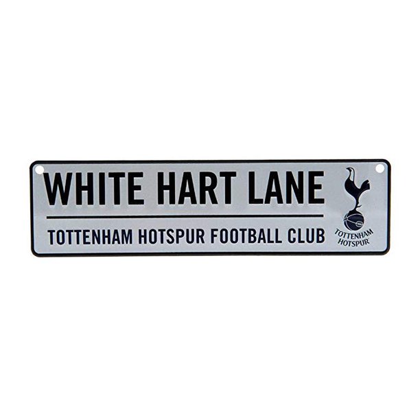 Tottenham Hotspur FC - Señal metálica de calle en relieve oficial de Tottenham Hotspur FC (Blanco/marino/negro)
