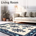 thumbnail image 2 of ODIKA 3x5 Machine Washable Non-Slip Area Rug, Damask Scrollwork Print Machine Traditional Ultra Soft Rug, None, 549434, 2 of 7