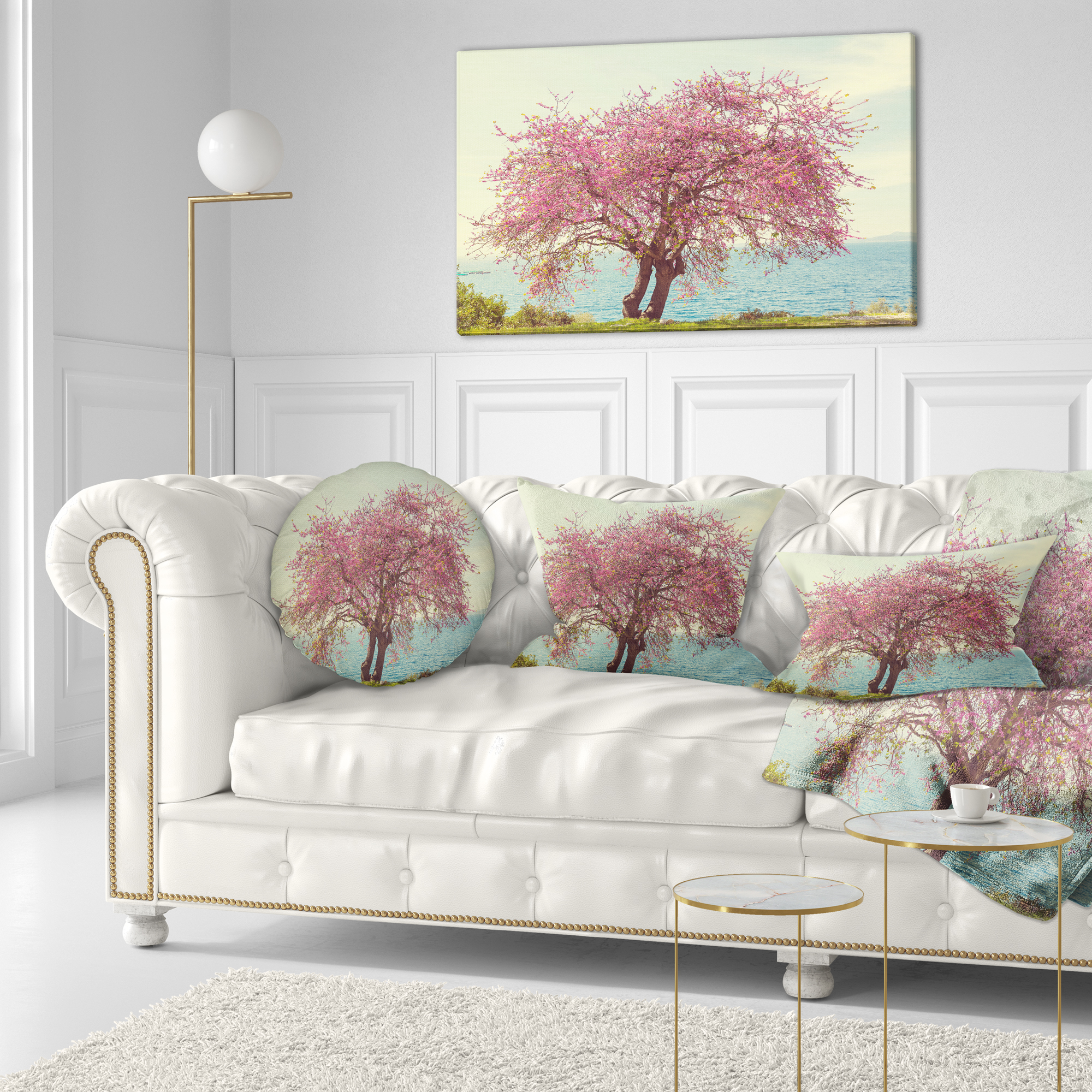 Designart 12" x 20" Pink Polyester Throw Pillow