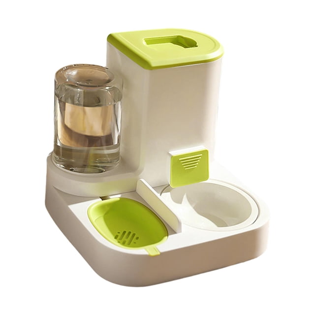 Comedero automático para gatos, tazón de comida para mascotas, bebedero de gran capacidad de 1 L, comedero de 2,2 L. Verde