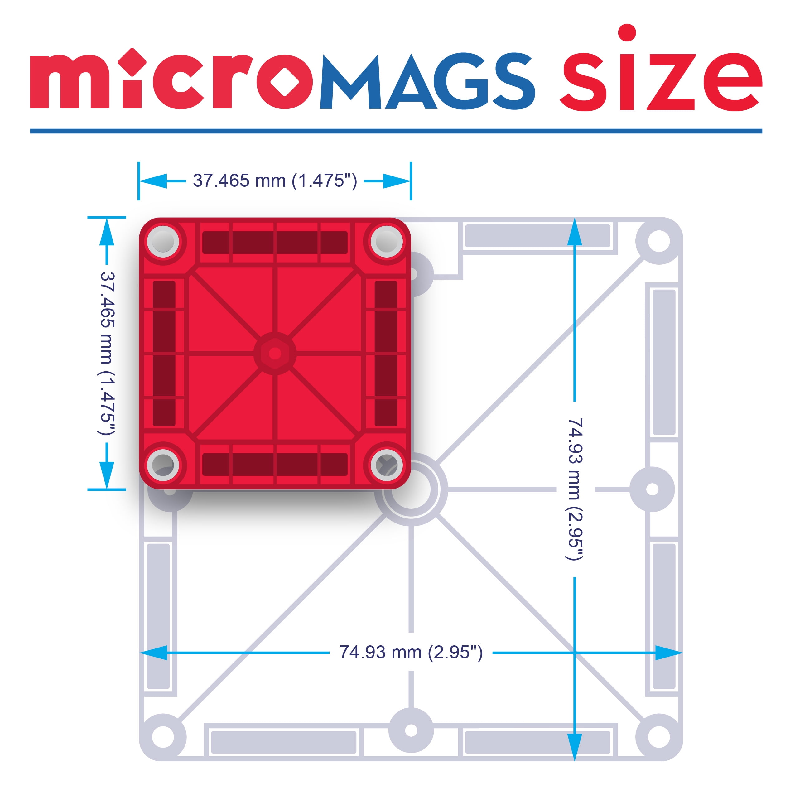 MAGNA-TILES microMAGS Travel Magnetic Construction Set, The Original Magnetic Building Brand, 26 Piece Travel Toy for Boys and Girls