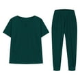 thumbnail image 2 of BiZtdJrK Jogger Scrubs for Women V Neck Short Sleeve Scrubs Tops and Cargo Pants 2 Piece Sets Medical Nursing Workwear with Pockets Green S, 2 of 5