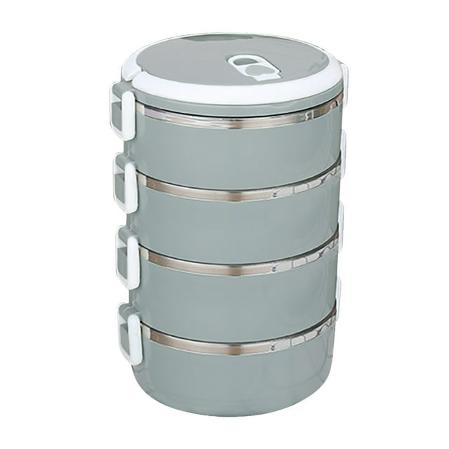Hyknon Bento Boîte 2800 ml 4 Couches Ronde Boîte à Lunch pour Aliments Boîte à Lunch en Acier Inoxydable Boîte à Lunch Boîte de Rangement pour Aliments Boîte à Lunch pour Enfants Bento pour Aliments Chauds avec Compartiment