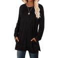 thumbnail image 1 of Suéteres para Mujer Manga Larga Cuello Redondo Color Sólido Tops de Moda Xemadio WRMH-137-1, 1 of 5
