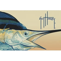 Milliken Blue Water Fish Fins Nautical Area Rug Marlin - Aprx 5' 4" x 7' 8"