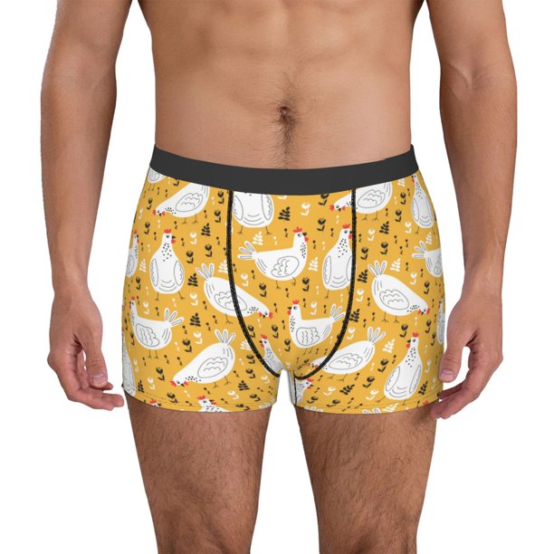 Fotbe Funny Chicken Calzoncillos Tipo Boxer con Bolsa de Soporte Total para Hombre, X-Temp Fresco, Transpirable y de Secado Rápido-Medium