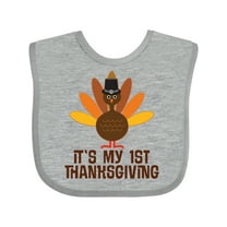 Inktastic My 1st Thanksgiving Turkey Boys or Girls Baby Bib