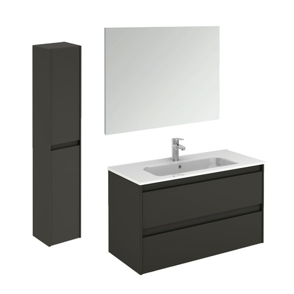 Ws Bath Collections Ambra 100 Pack 2 Ambra 40" Wall Mounted Single Basin Vanity Set -