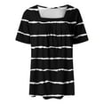 thumbnail image 5 of ZQGJB Summer Tank Tops for Women Loose Fit Pleated Square Neck Sleeveless Tops Cute Plain Tees Loose Fit Curved Hem Flowy Tunic Blouse Z03-Black#02 XXL, 5 of 5