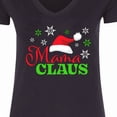 thumbnail image 4 of Inktastic Mama Claus with Christmas Santa Hat and Snowflakes Women's V-Neck T-Shirt, 4 of 5