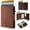 Brown, variant on Modern Carbon-Look Pop-Up Wallet for Men, PU Leather Credit Card Holder, RFID Blocking Wallet with ID Window, Slim Minimalist, 5-9 Card Slots