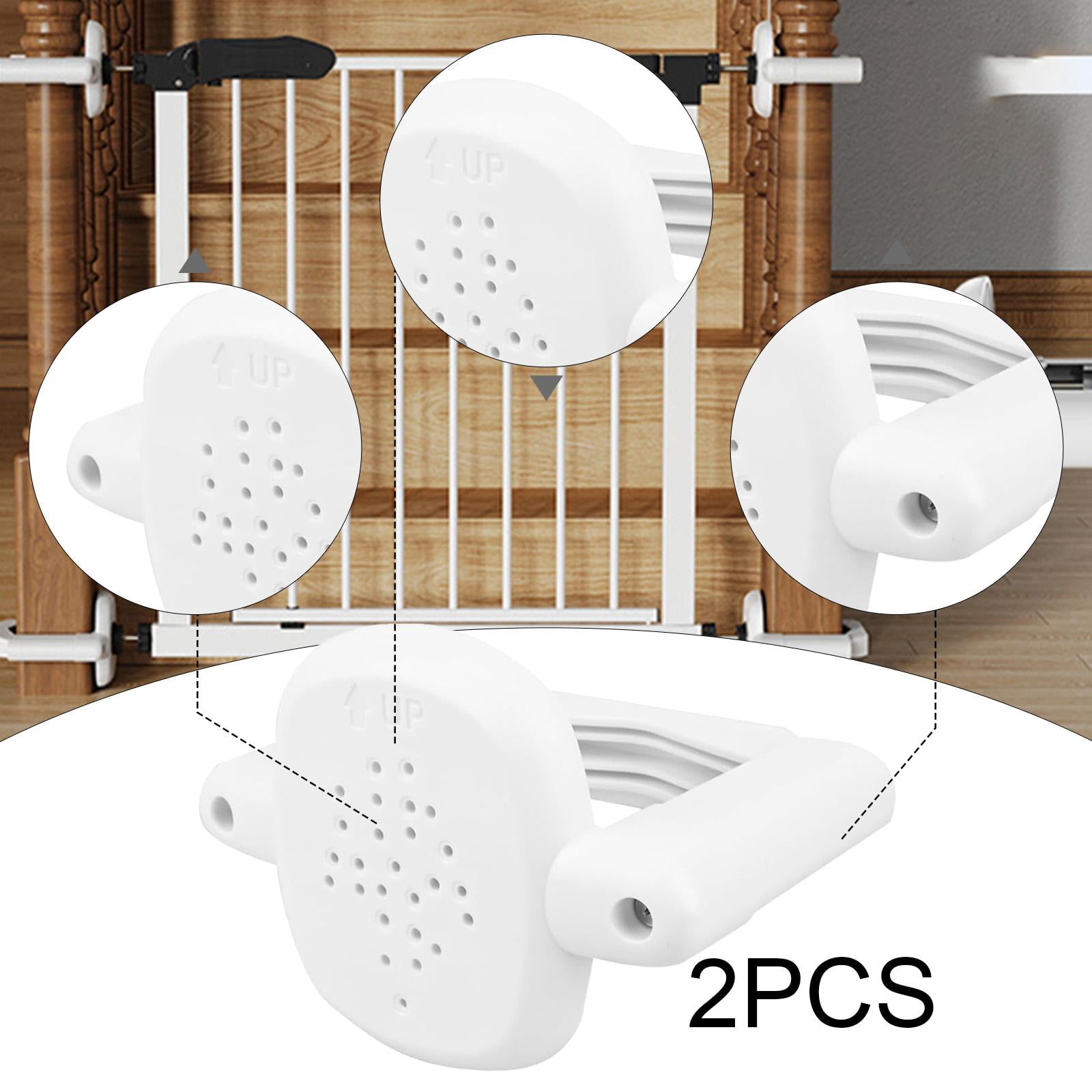 balikha 2 Pieces Stairs Gate Banister Adapter Mounting Security Equipment Puppy Kitten Fence Pet Barrier Replace Stair Gate Base Kit White
