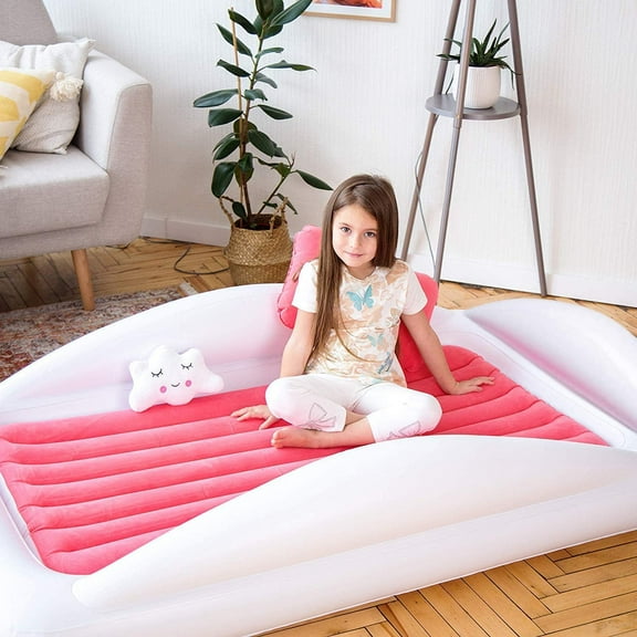 Sleepah Inflatable Toddler Travel Bed – Inflatable & Portable Air Mattress Set, 12'' (Coral)