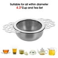 thumbnail image 6 of 2 Pack Tea Strainers with Drip Bowls, Stainless Steel Loose Leaf Tea Strainers with Double Winged Handles Extra Fine Mesh Tea Infuser Brew Loose Leaf Tea, Spices, Seasonings, Silver, 6 of 7