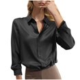 thumbnail image 1 of GigrtiJin Womens Fall Button down Shirts Long Sleeved Lapel Solid Color Shirt Fashion Casual Comfy Loose Tops, 1 of 5