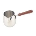 thumbnail image 3 of Cafetera turca de Metal con mango largo de madera, calentador de leche, mango resistente al calor con boquilla para verter, fabricante de Chocolate 420ml, 3 of 8
