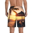 thumbnail image 3 of KLL Hawaiian Sunset Beach Men's Casual Summer Beach Shorts Hawaiian Shorts with Pockets-Medium, 3 of 5
