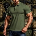 thumbnail image 2 of Avirosel Men's Casual Breathable Mesh Lapel Short Sleeve Tactical Polo Shirt for Outdoor Golf Sports Army Green, 2 of 8