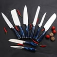 thumbnail image 6 of 10PCS Kitchen Knives Set,Blue Diamond Knife Set,Stainless Steel Chef Knife Set,Damascus Pattern,Blue, 6 of 12
